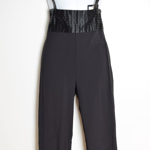 vintage Y2K Marithe Francois Girbaud suspender tuxedo pants jumpsuit black NWT - Picture 4 of 10